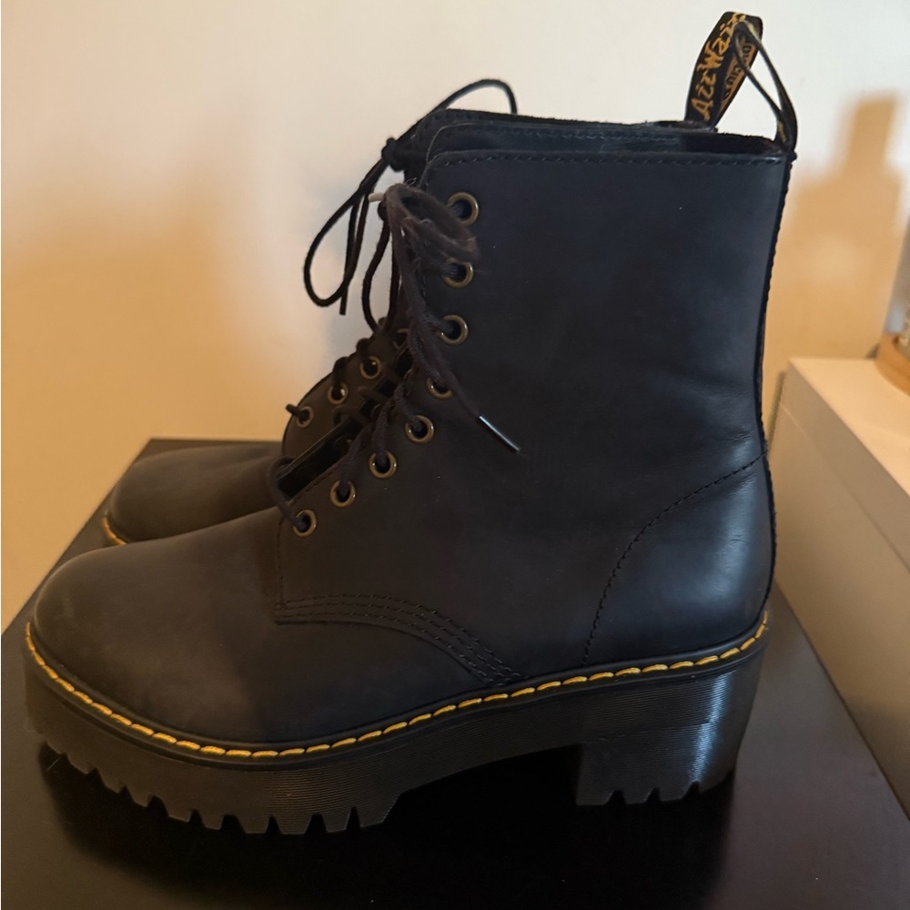 Dr. Martens Black Wedge Boots - Picture 2 of 5